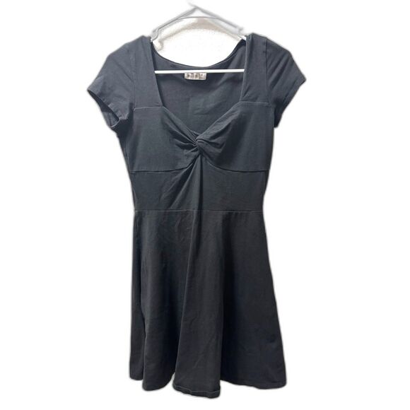Hollister Babydoll Mini Dress Women's size medium Black Preppy y2k Fit and Flare - Picture 2 of 4